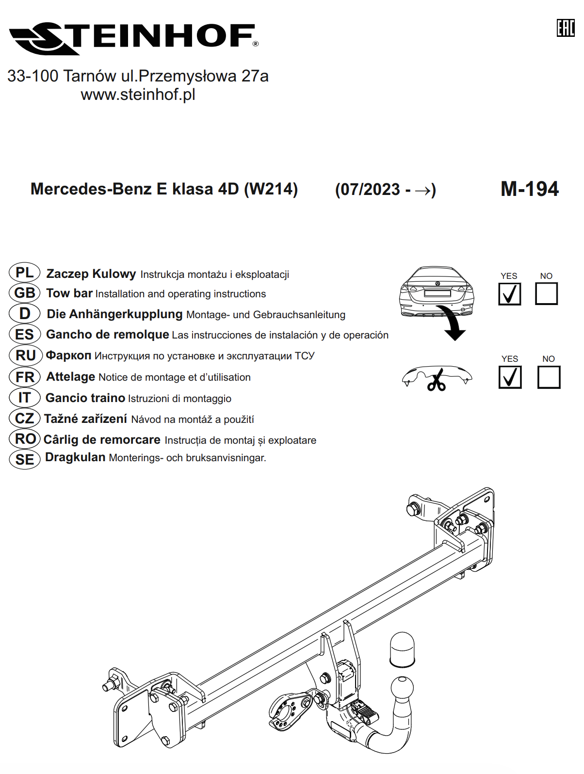 MERCEDES E 2023-  Dikey Sökülebilir