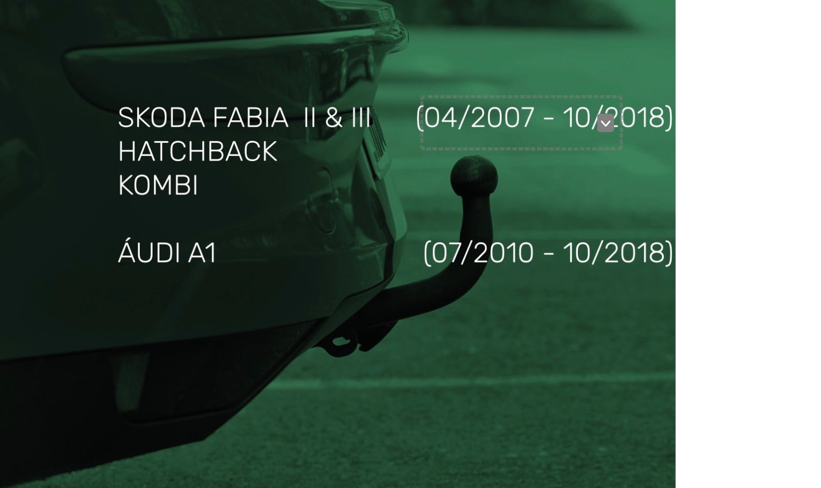 SKODA FABIA 2 & 3 HATCHBACK ve Station (04/2007 - 10/2018)  AUDI A1 (07/2010 - 10/2018)