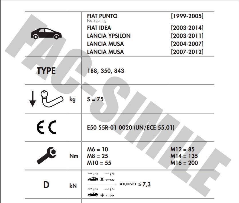 YATAY SÖKTAK FİAT İDEA - PUNTO - LANCIA MUSA - YPSİLON