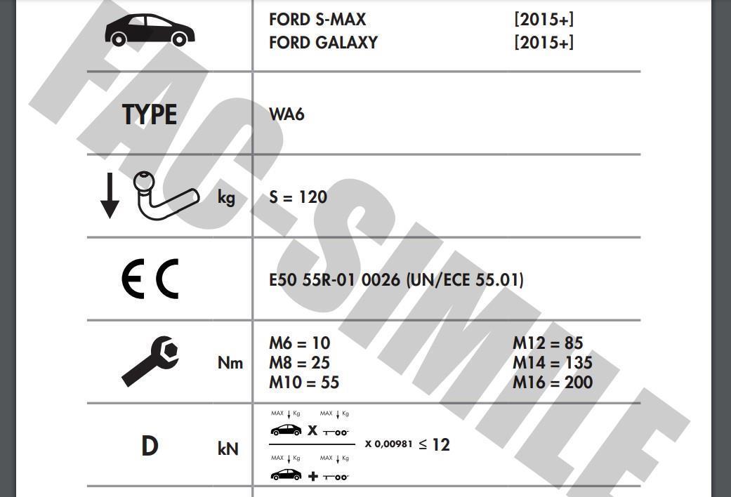 DİKEY SÖKTAK FORD S-MAX GALAXY