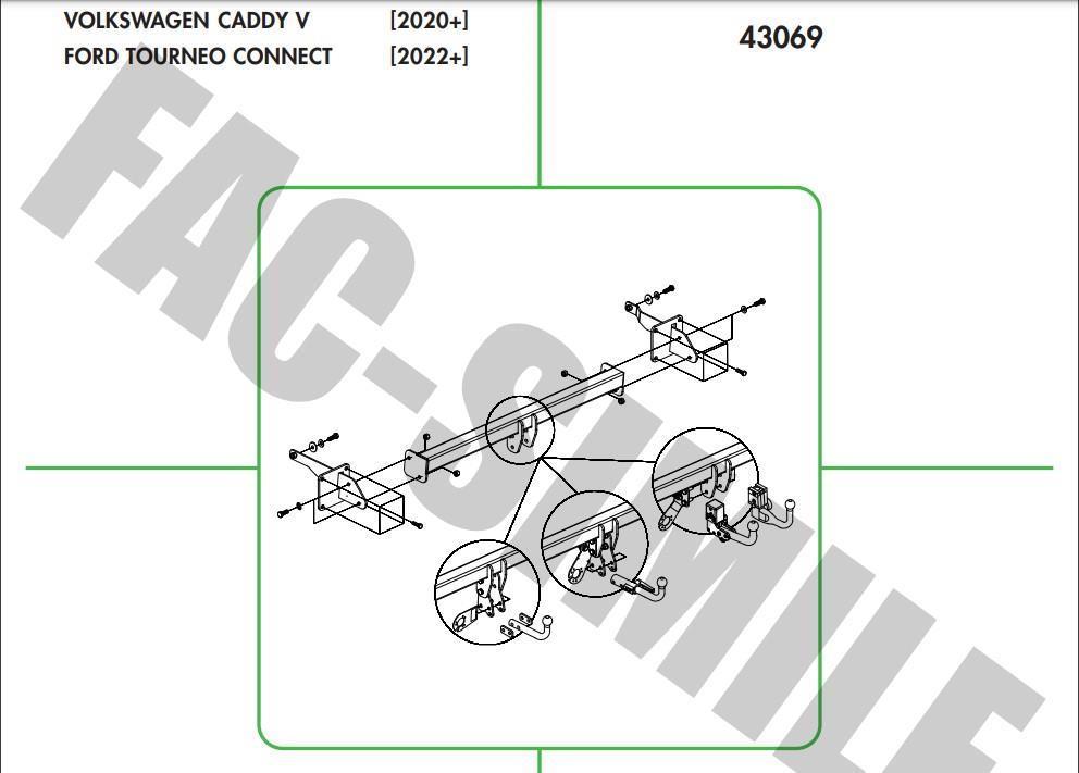 DİKEY SÖKTAK FORD CONNECT - VOLKSWAGEN CADDY