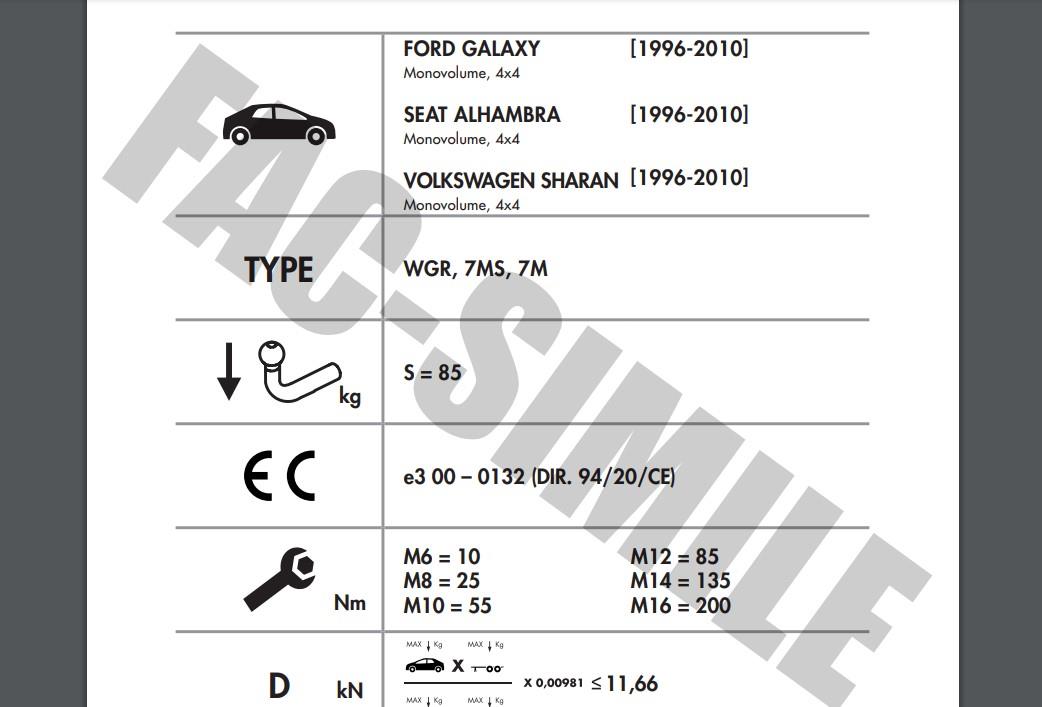 FORD GALAXY - VOLKSWAGEN SHARAN - SEAT ALHAMBRA