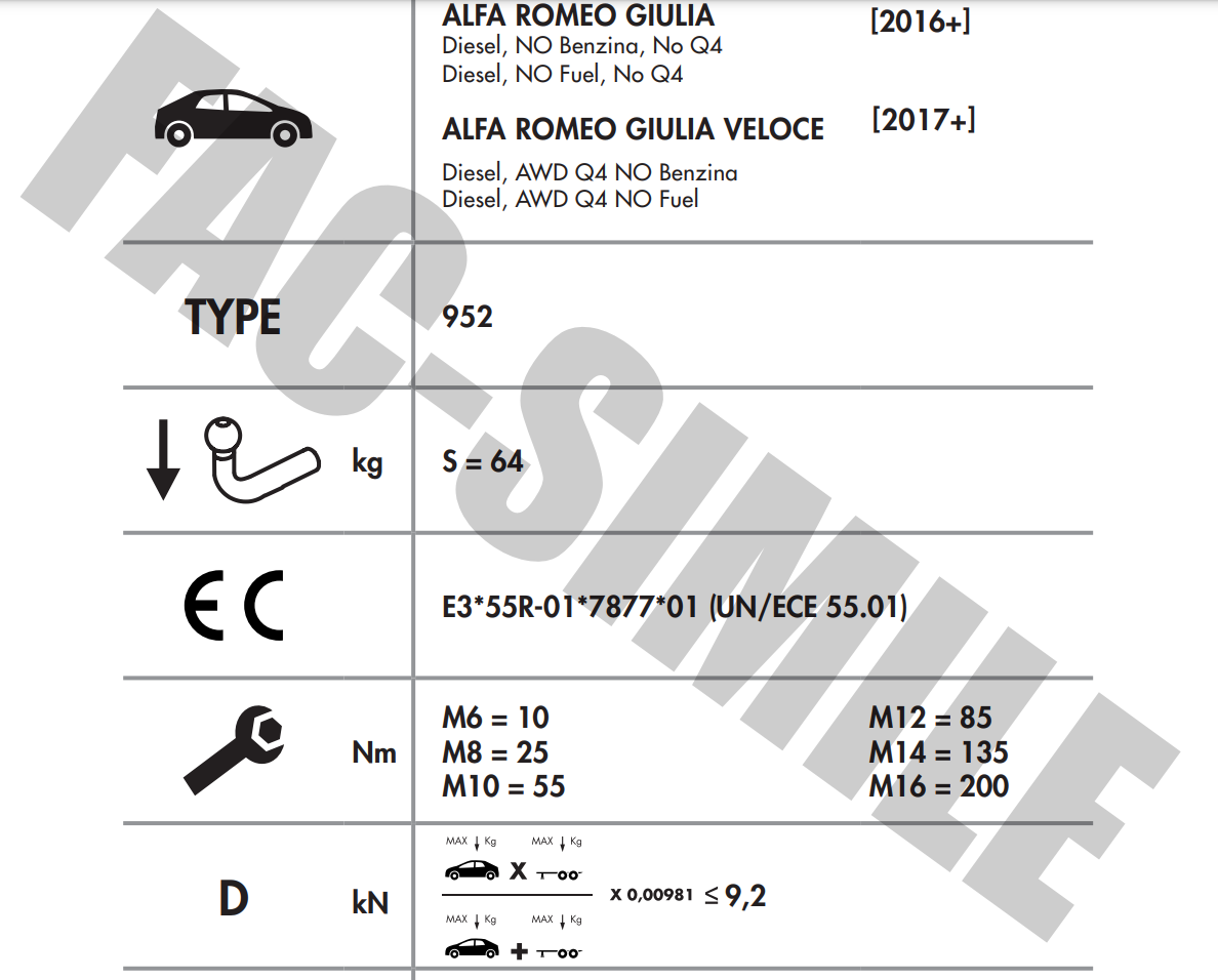  DİKEY SÖKTAK Alfa Romeo GIULIA