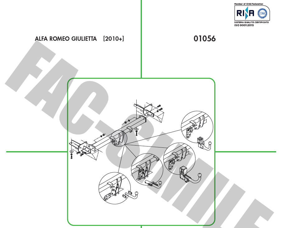 YATAY SÖKTAK Alfa Romeo Giulietta 2010 üstü