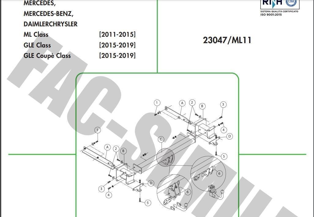 DİKEY SÖKTAK MERCEDES GL - GLE - ML 