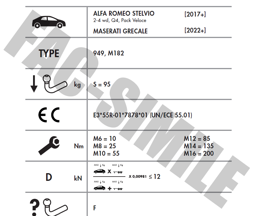 YATAY SÖKTAK Alfa Romeo Stelvio - Maserati Gracela 