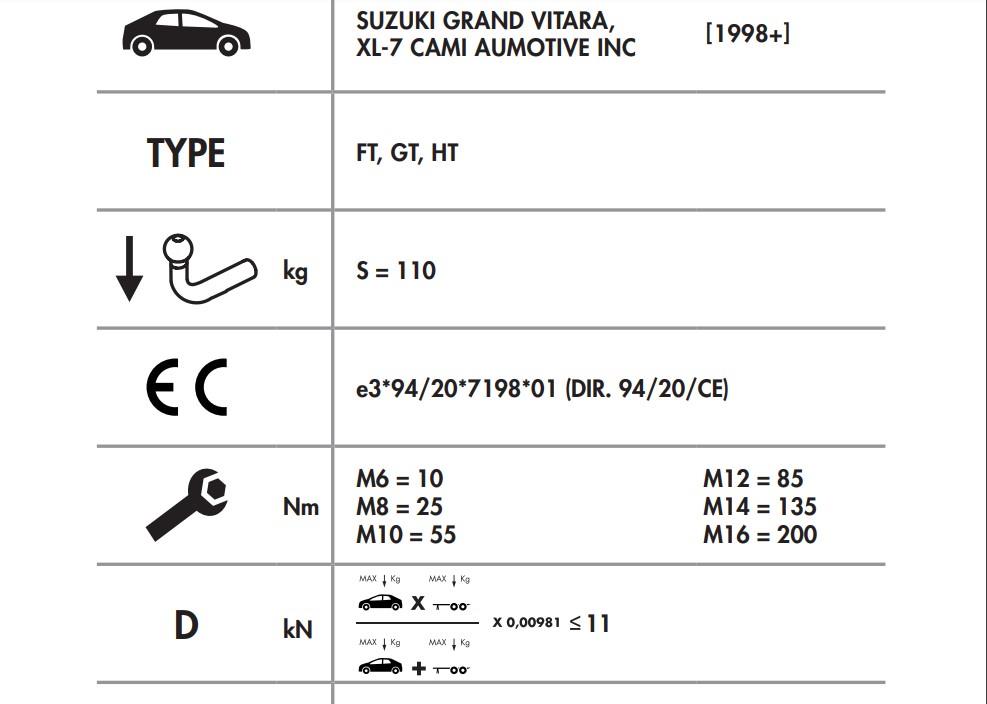 YATAY SÖKTAK SUZUKİ GRAND VİTARA