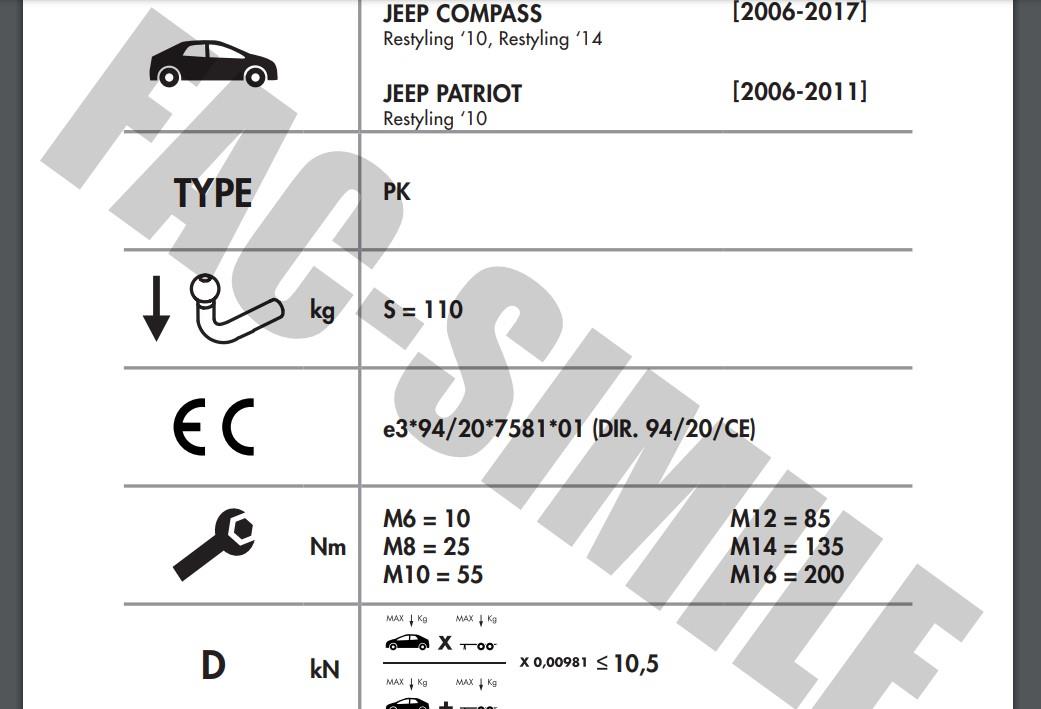 JEEP COMPASS - PATRİOT YATAY SÖK TAK 