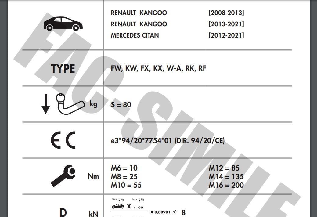 YATAY SÖKTAK MERCEDES CITAN - RENAULT KANGOO