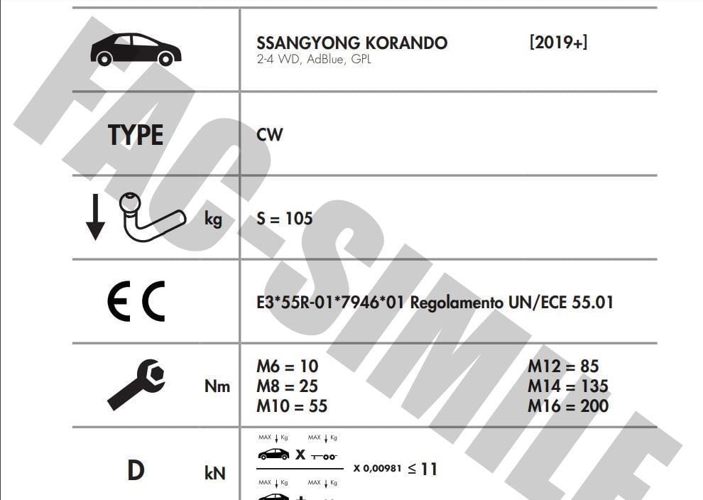 DİKEY SÖKTAK SSANGYONG KORANDO - TORRES