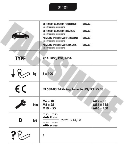 Renault MASTER (acik ve kapali kasa) 2024+, Nissan Interstar 2025+