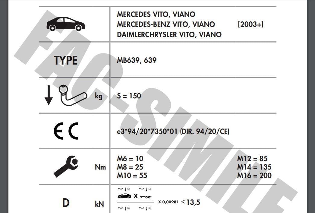 MERCEDES VİTO - VİANO YATAY SÖKTAK 