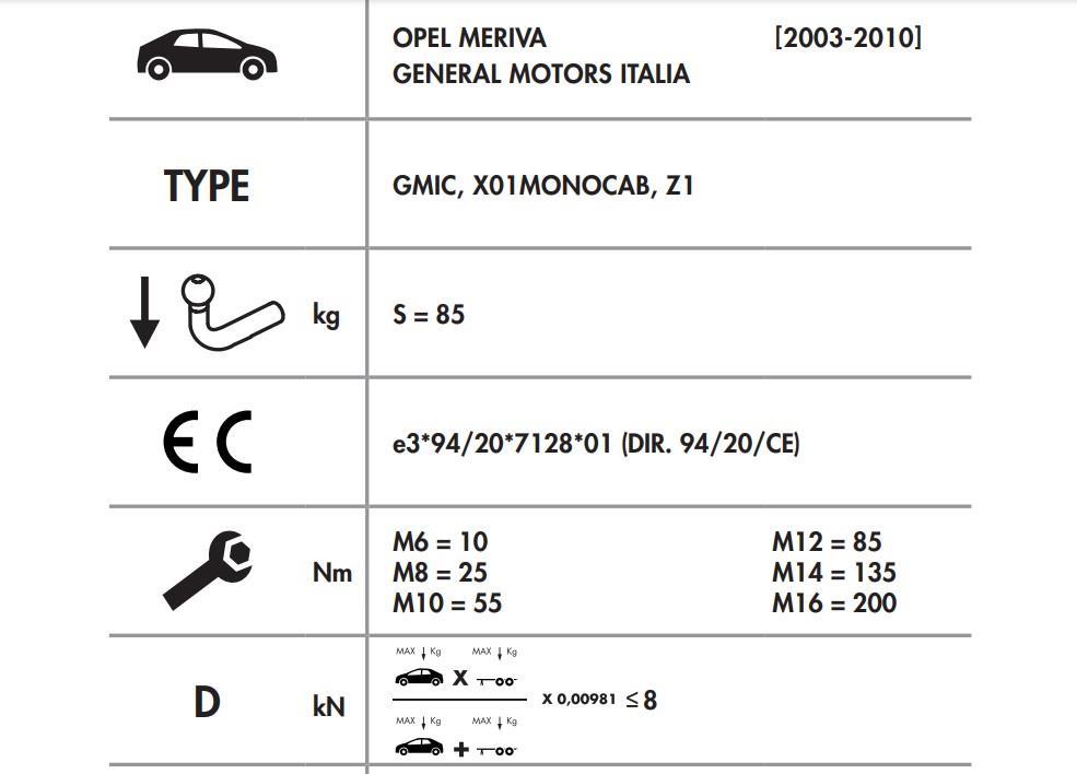 YATAY SÖKTAK OPEL MERİVA