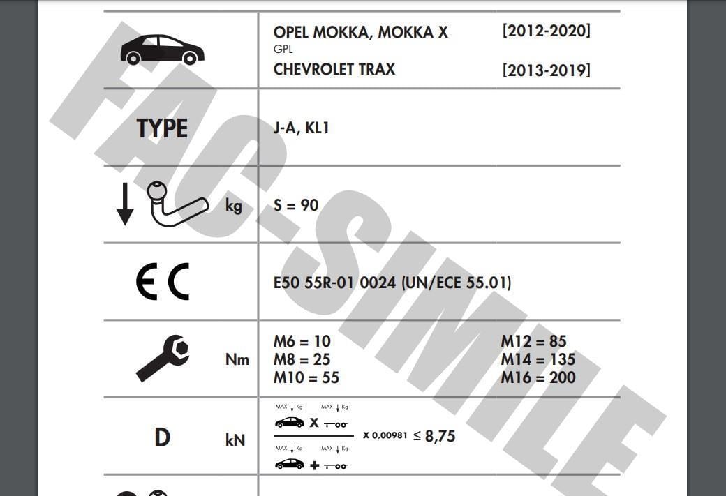 DİKEY SÖKTAK OPEL MOKKA -  CHEVROLET TRAX