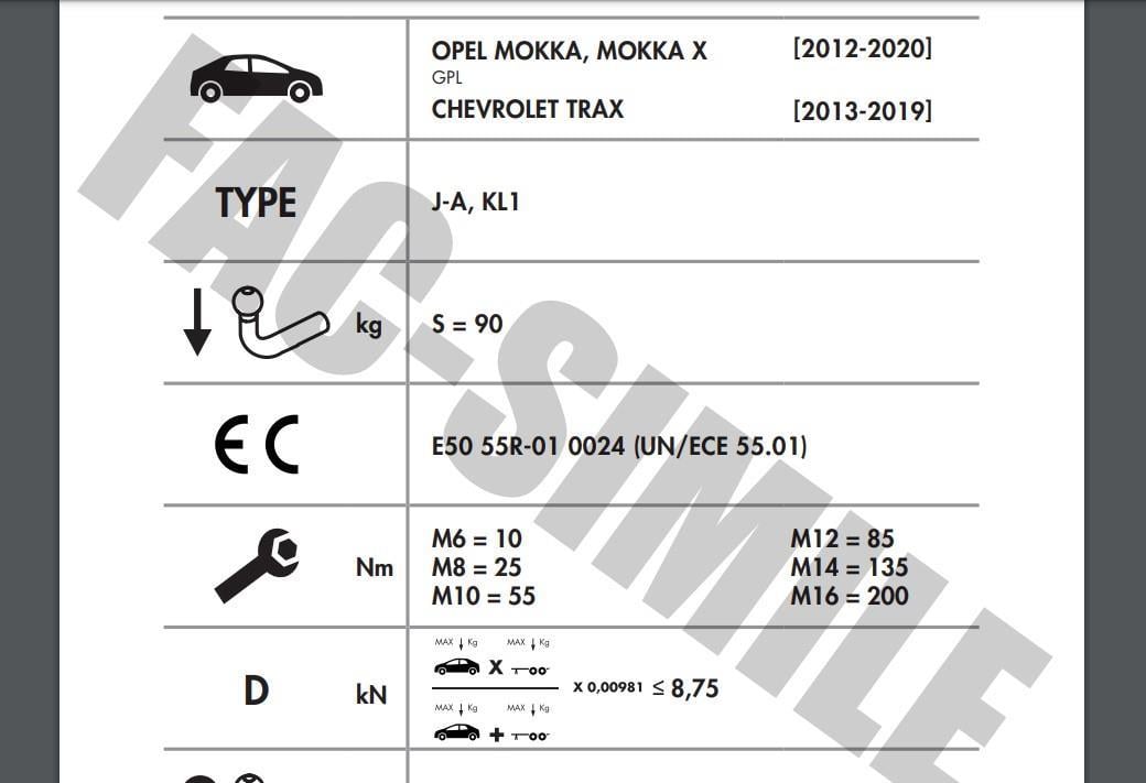 YATAY SÖKTAK OPEL MOKKA -  CHEVROLET TRAX