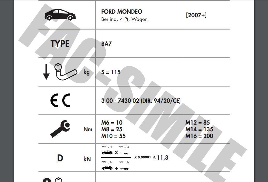 DİKEY SÖKTAK FORD MONDEO