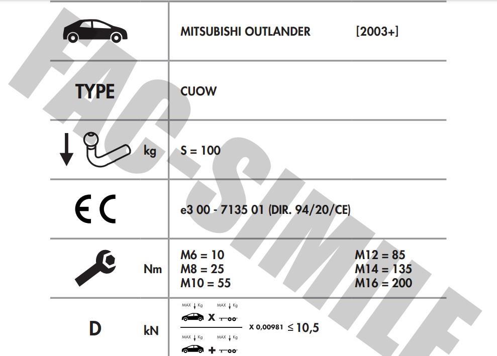 YATAY SÖKTAK MİTSUBİSHİ OUTLANDER