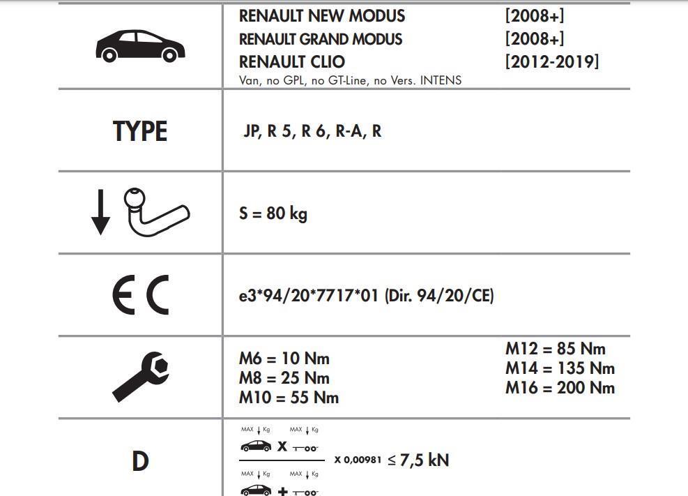 DİKEY SÖKTAK RENAULT CLİO 4 - RENAULT MODUS