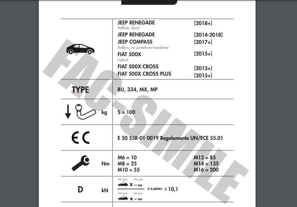DİKEY SÖKTAK Fiat 500x - JEEP RENEGADE - COMPASS