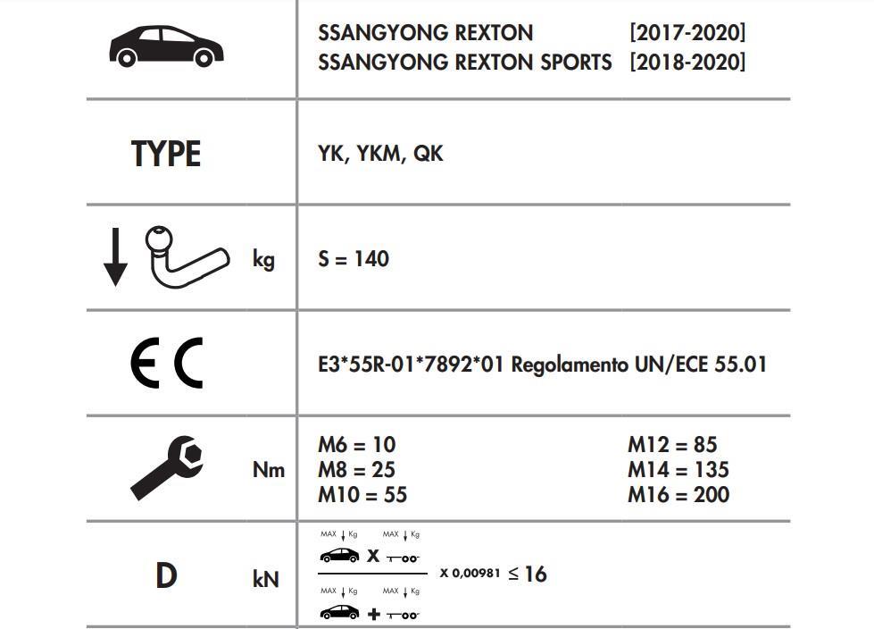 yatay söktak SSANGYONG REXTON - REXTON SPORT