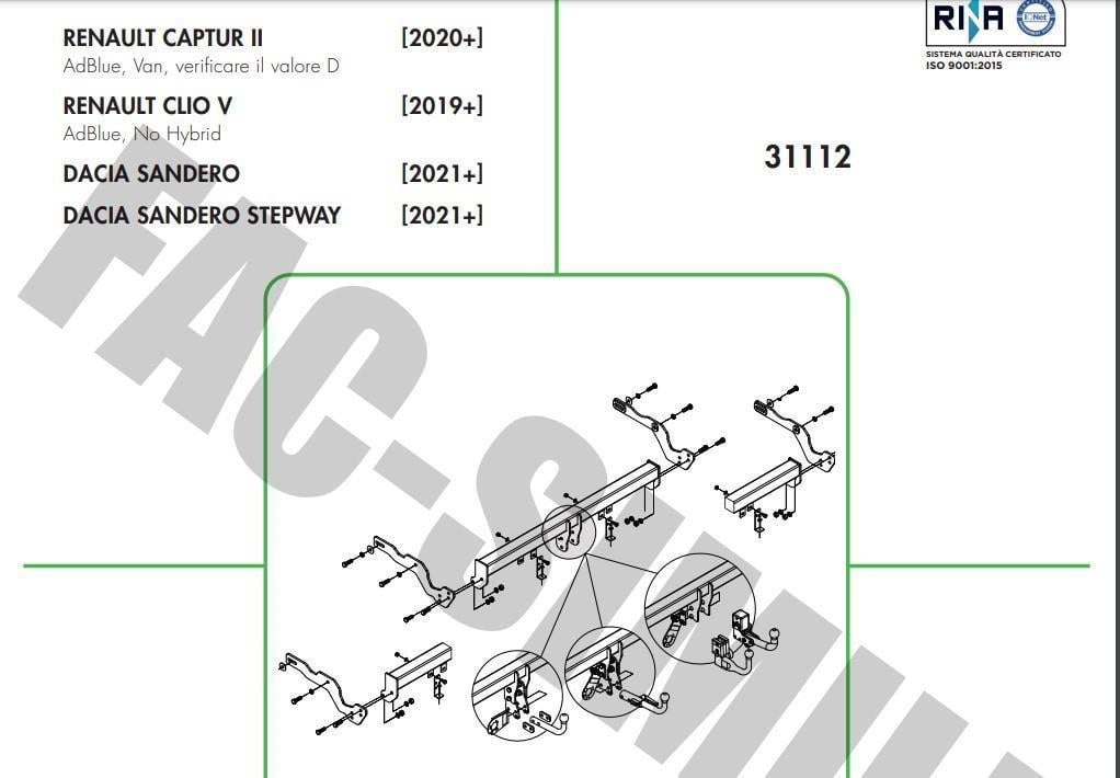 DİKEY SÖKTAK DACİA SANDERO  -  SANDERO STEPWAY  - CLİO - RENAULT CAPTUR - MİTSUBİSHİ COLT 