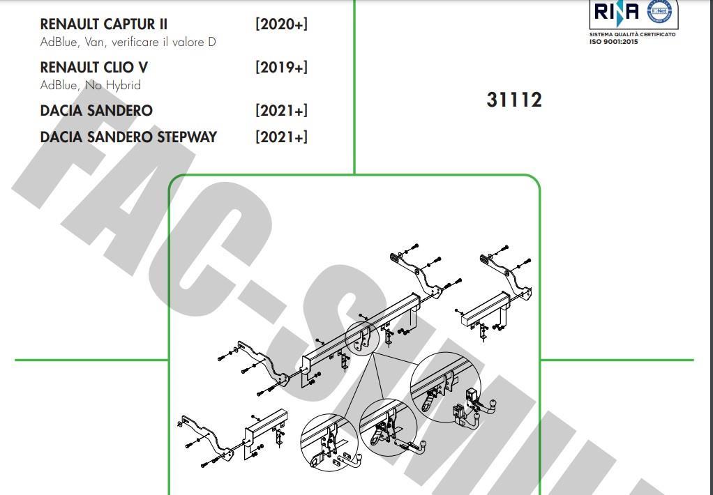 YATAY SÖKTAK DACİA SANDERO  -  SANDERO STEPWAY  - CLİO - RENAULT CAPTUR - MİTSUBİSHİ COLT 