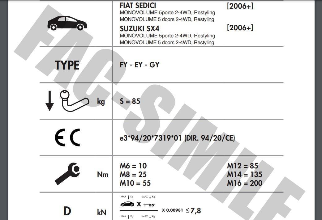YATAY SÖKTAK FİAT SEDİCİ - SUZUKI SX4