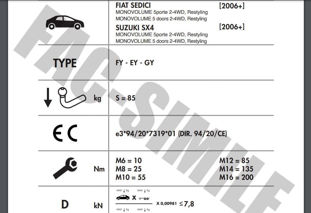 DİKEY SÖKTAK FİAT SEDİCİ - SUZUKI SX4