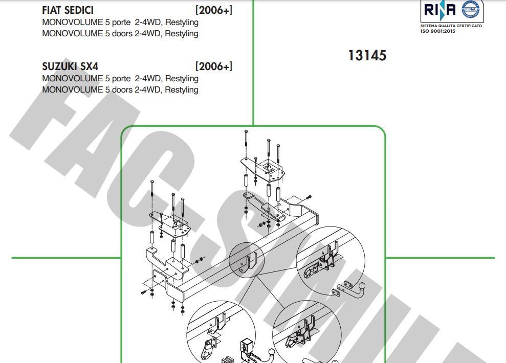 YATAY SÖKTAK FİAT SEDİCİ - SUZUKI SX4
