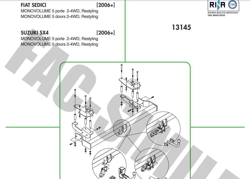 DİKEY SÖKTAK FİAT SEDİCİ - SUZUKI SX4
