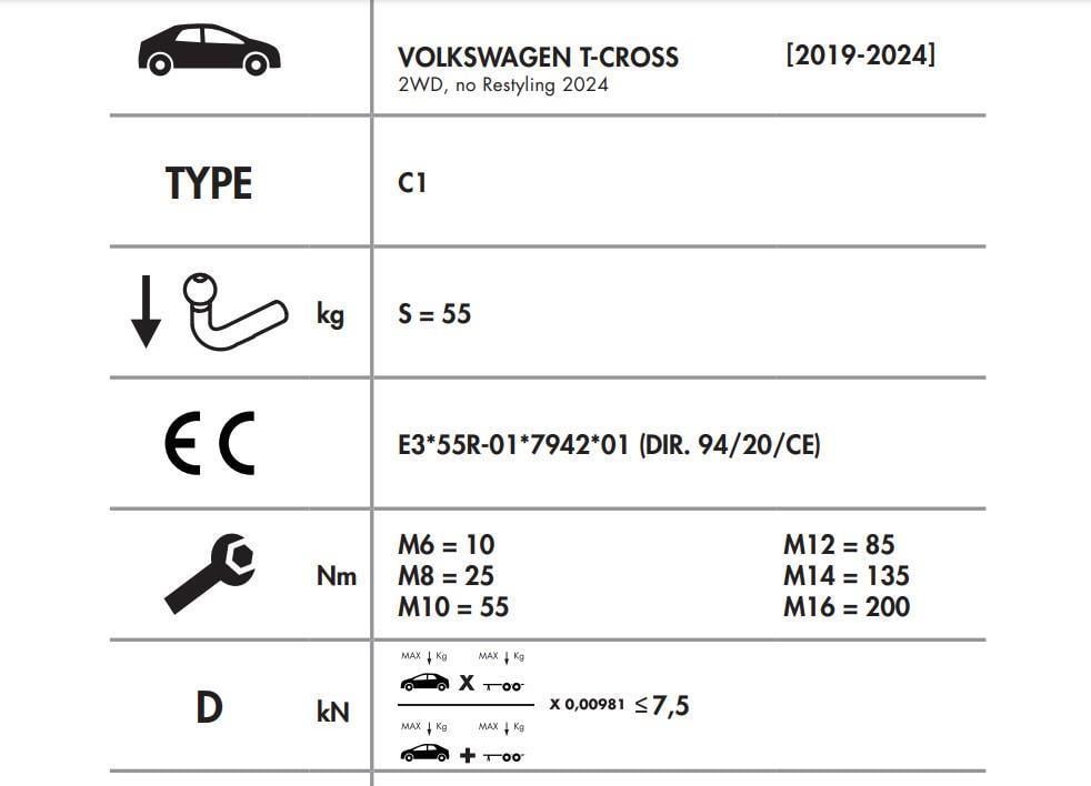 VOLKSWAGEN T-CROSS DİKEY SÖKTAK
