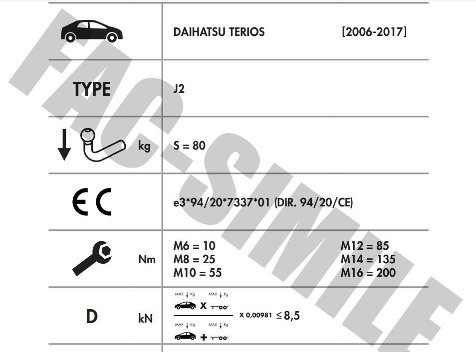 Yatay Söktak DAIHATSU TERIOS