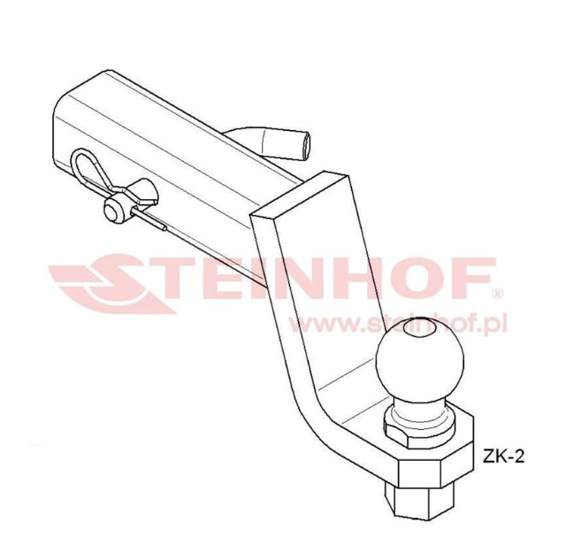 Amerikan Tip Kare Adaptör Çeki Demiri Topuzu 50 mm Uzun