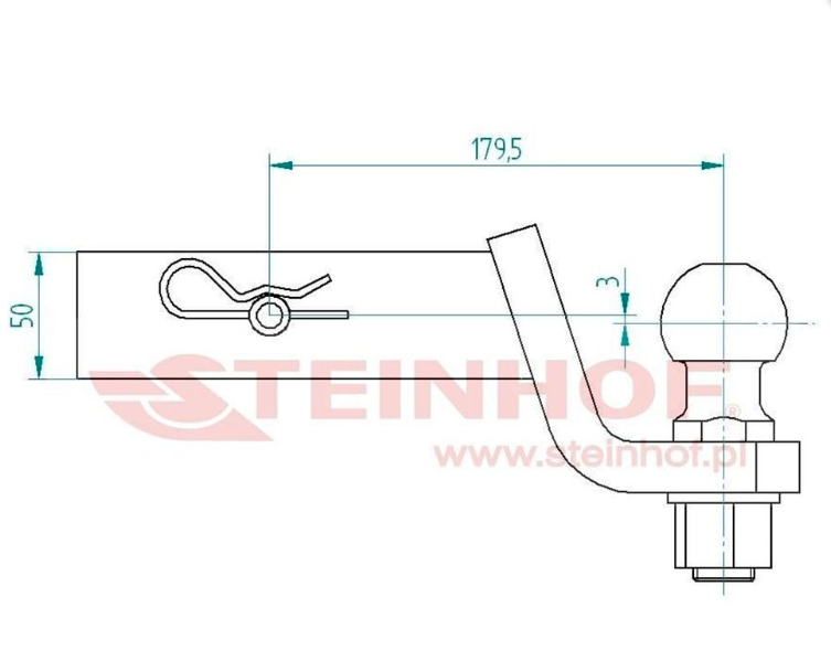 Amerikan Tip Kare Adaptör Çeki Demiri Topuzu 50 mm Kısa