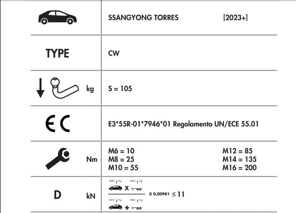DİKEY SÖKTAK SSANGYONG TORRES