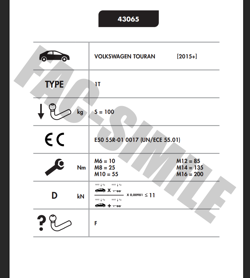 YATAY SÖKTAK Volkswagen TOURAN 