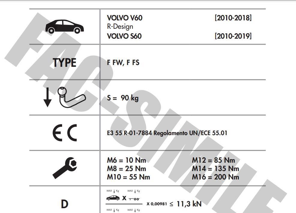 VOLVO S60 - VOLVO V60 YATAY söktak