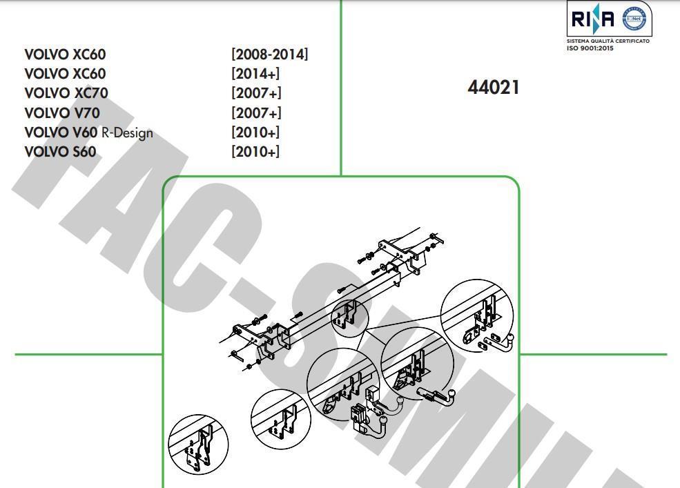 DİKEY SÖKTAK VOLVO XC60 - XC70 - V70 - V60 - S60