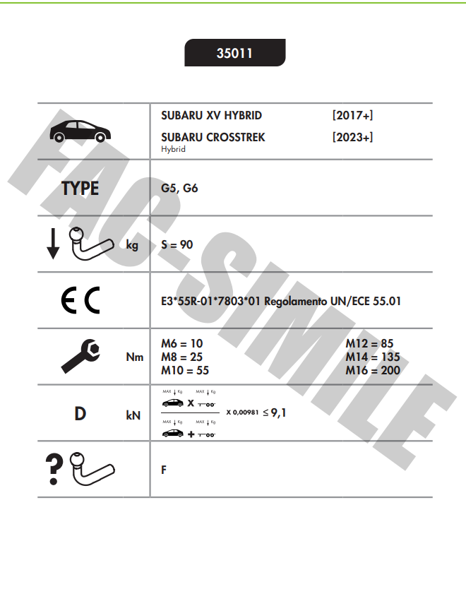 HİBRİT YATAY SÖKTAK SUBARU XV - CROSSTREK