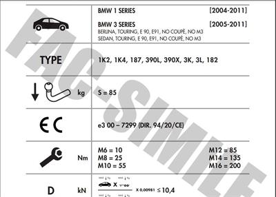 BMW 1 SERİSİ - 3 SERİSİ YATAY SÖKTAK