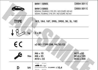 BMW 1 SERİSİ - 3 SERİSİ DİKEY SÖKTAK