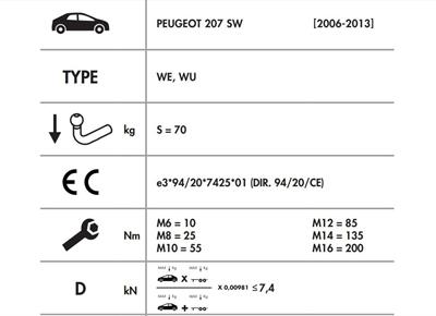 YATAY SÖKTAK PEUGEOT 207