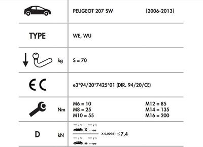 DİKEY SÖKTAK PEUGEOT 207
