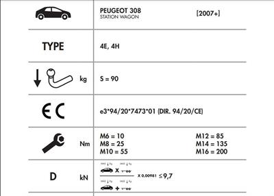 DİKEY SÖKTAK PEUGEOT 308 STATİON