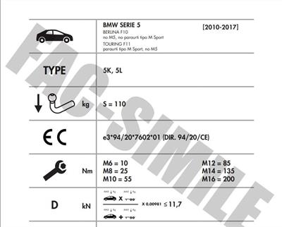 YATAY SÖKTAK BMW 5 SERİSİ (2010 - 2017) - 5 SERİSİ TOURİNG (2012-2017) 