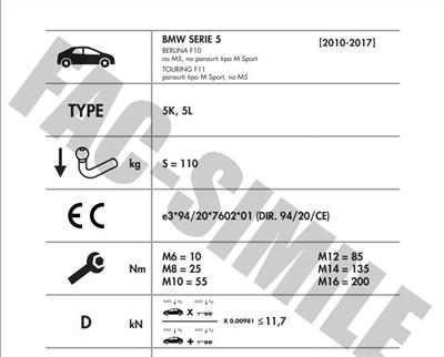 DİKEY SÖKTAK BMW 5 SERİSİ (2010 - 2017) - 5 SERİSİ TOURİNG (2012-2017) 