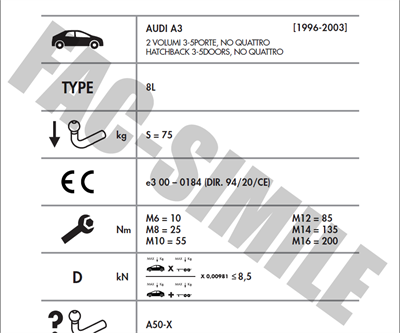 Audi A3 YATAY SÖKTAK 