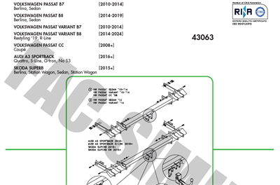 YATAY SÖKTAK Audi A3 -  ARTEON - Volkswagen Passat - Passat Station - SKODA SuberB