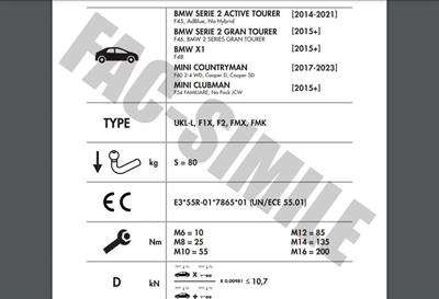 DİKEY SÖKTAK BMW 2 SERİSİ -  X1  - MİNİ CLUBMAN - MİNİ COUNTRYMAN