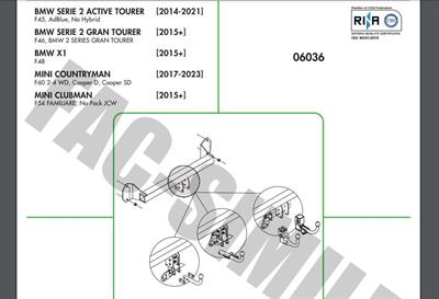 DİKEY SÖKTAK BMW 2 SERİSİ -  X1  - MİNİ CLUBMAN - MİNİ COUNTRYMAN